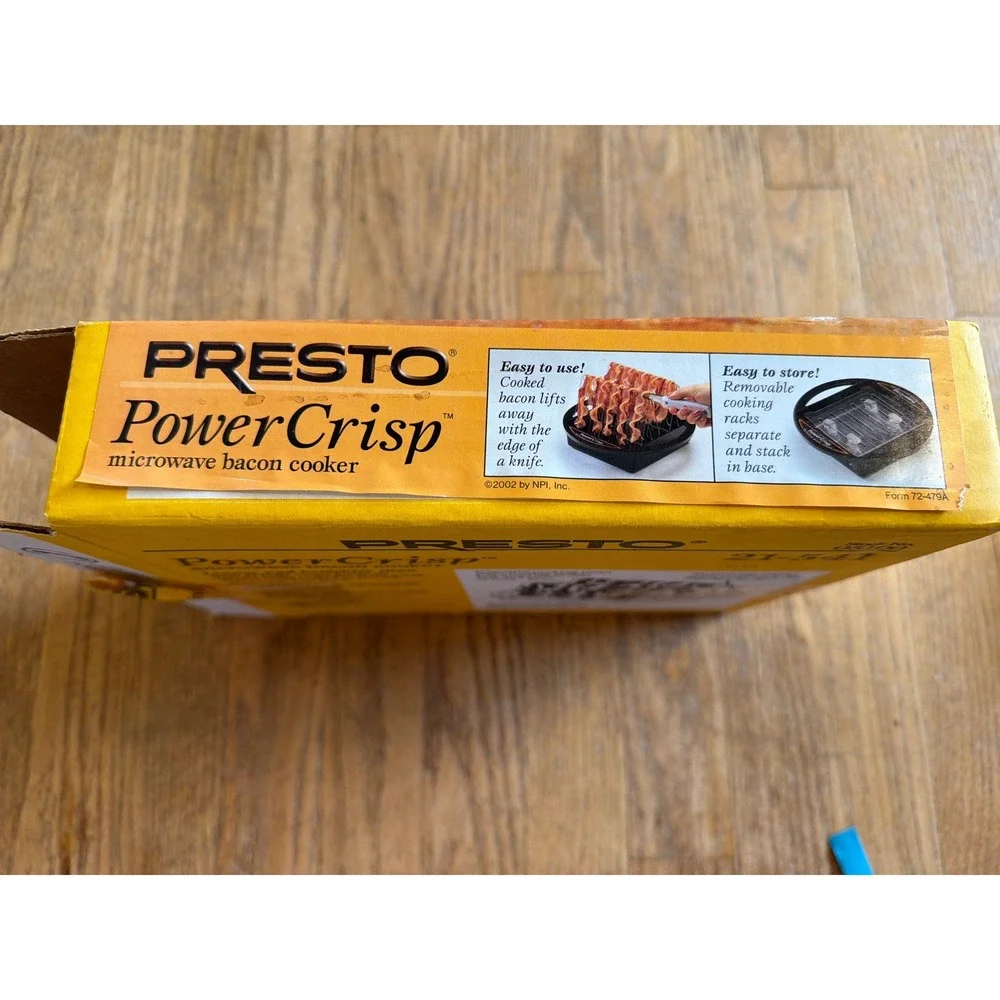 Presto PowerCrisp Microwave Bacon Cooker Black 05100 Healthy Cooking Tray